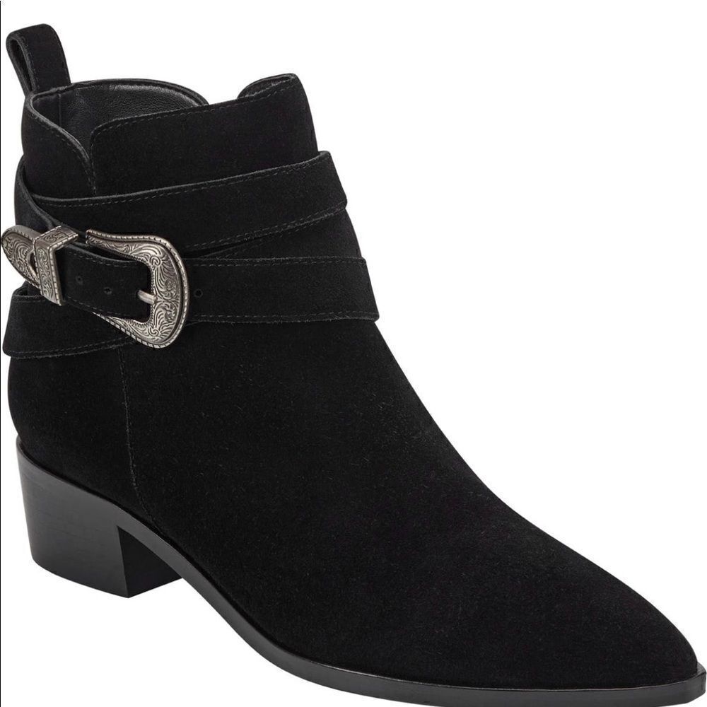 NWOT MARC FISHER Mlyandi Block Heel Western Suede Ankle Bootie